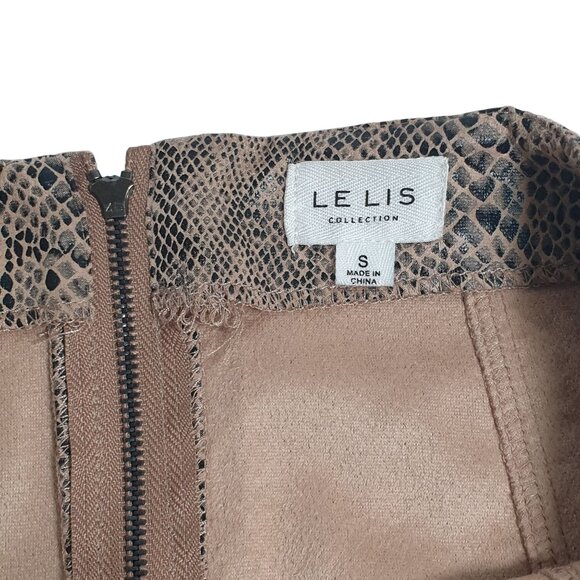 Le Lis Collection Women Snake Print Mini Skirt Back Zipper Size S Stretch - Picture 3 of 5